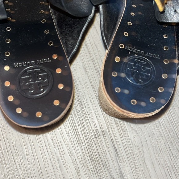 TORY BURCH RAVELLO Black Platform Sandals Shoes - Picture 3 of 8